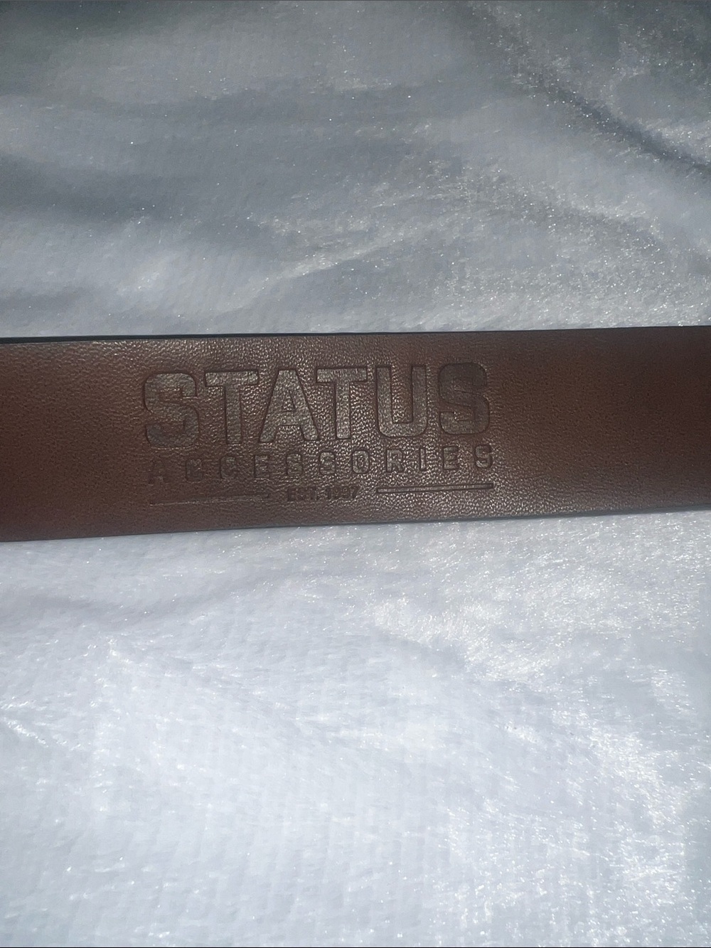Status Brown Leather Men's Belt - Picture 3 of 7